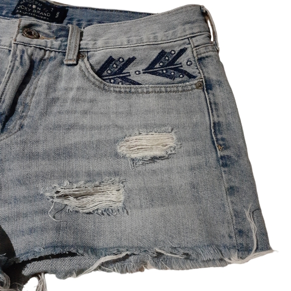 Lucky Brand Women's Size 10 The Cutoff Distressed Demim Jean Shorts - Picture 3 of 7